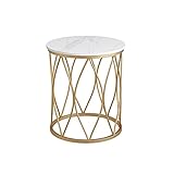 Material: Mármol, Metal // Tamaño: 40 * 40 * 50 cm // Estilo: Simple Y Moderno // Color: W Tablero de Mesa Blanco / Negro, M de Metal Dorado