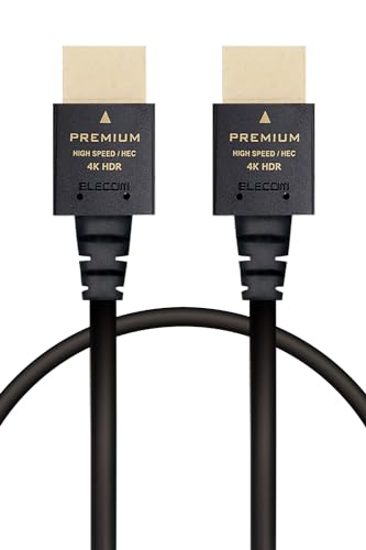 Amazon | エレコム HDMI ケーブル 1m 細い プレミアム 4K2K(60Hz