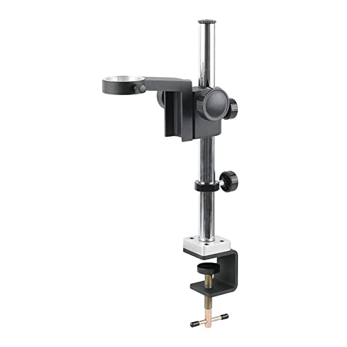 顕微鏡キット 顕微鏡ステージ スタンド 調節可能 回転可能 デスクトップ クランプ 工業用ビデオ ステレオ 顕微鏡 カメラ スタンド ホルダー ブラケット アーム + 50mm 76mm フォーカス リング 顕微鏡レンズアダプター(50mm)