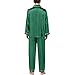 Mens Pajamas Set Satin Long Sleeve Button Down Shirts And Pajama Pants Casual Comfort Fashion Pjs Loungewear Sleepwear Green XXXXL