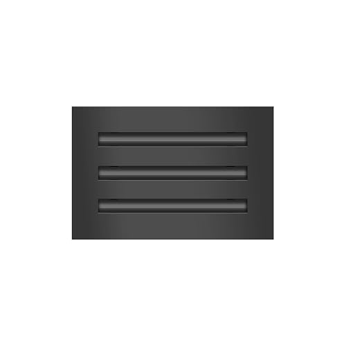 BUILDMART - 10x6 Modern AC Vent Cover - Decorative Black Air Vent - Standard Linear Slot Diffuser - Register Grille for Ceiling Walls & Floors - Texas Buildmart