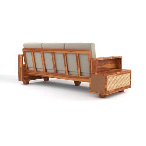 Image of sofa set 3 (Honey Finish, 5 Seater Sofa 3+1+1, Sofa with Drawer - Cane)