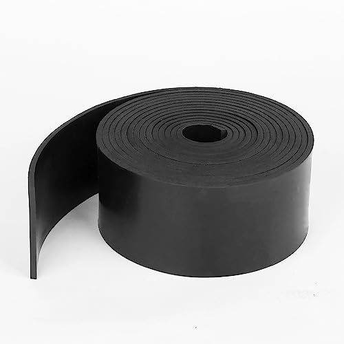 Image of WochiTV Solid Rubber Strips Rolls, 2 inch Wide x 1 /8 inch Thick x 120 inch Neoprene Rubber Sheets Long Perfect for DIY Gasket Material, Sealing, Liner, Shield, Padding, Mat