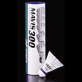 Yonex Nylon Mavis 300 Shuttlecocks Choice of White/Yellow Medium/Fast (Tube of 6) (White, Medium)