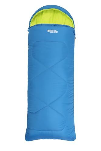 Mountain Warehouse Summit Rechteckiger Minischlafsack - Leichter Kinderschlafsack, Innentasche in Briefumschlagform, Zweiwegeverschluss, Kapuze - Frühling Sommer Kobalt Einheitsgröße