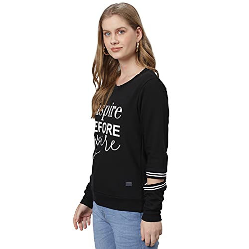 Image of Campus Sutra Women's Cotton Crew Neck Sweatshirt
