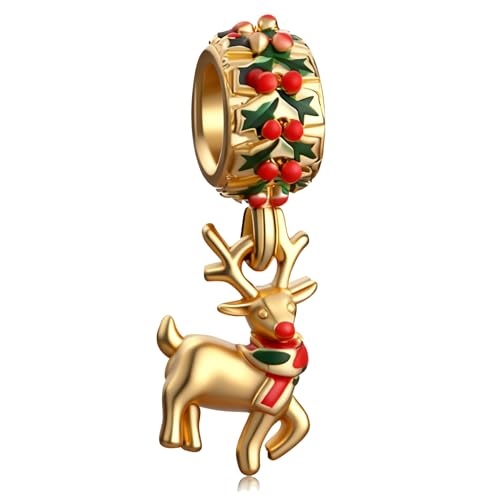 Image of Christmas Elf Deer Gingerbread Man Penguin Sweet Candy Charm for Pandora Bracelet
