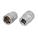 Aexit 1/2-inch Square Hand Operated Tools Drive 20mm 6 Point Socket Impact Adapter Silver Tone 2pcs Model:26as199qo398