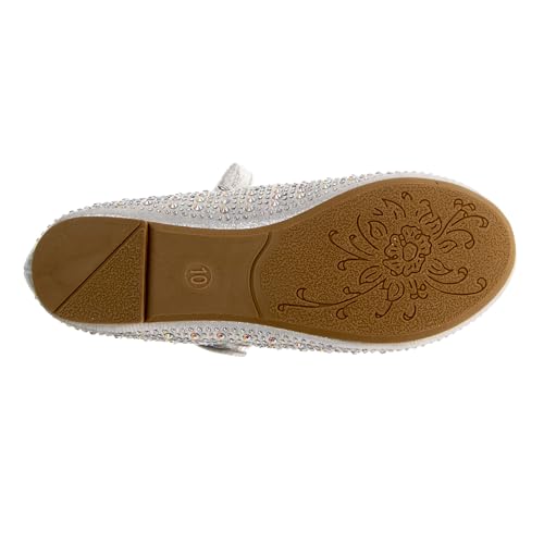 Josmo Girls Flat Pump Low Heel Slipon - Rhinestone Ballet Flats Shoes (Toddler - Little Kid - Big Kid)4