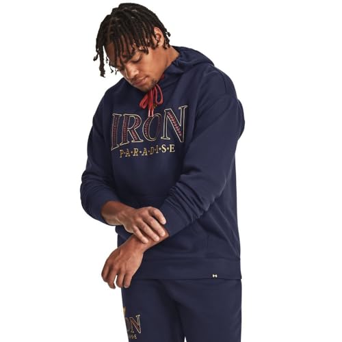Under Armour Men's Project Rock Rival Fleece Hoodie (US, Alpha, X-Large, Regular, Regular, Academy Blue 410)