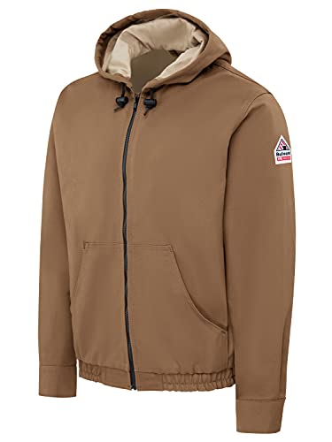 Image of Bulwark Flame Resistant 11.5 oz Cotton /Nylon Excel FR ComforTouch Brown Duck Hooded Jacket
