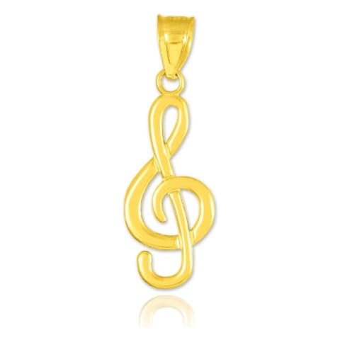 Claddagh Gold 14k Gold Treble Clef Pendant Cover