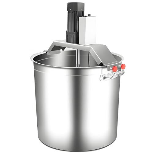 Mezclador automático de ollas, mezclador eléctrico portátil de mortero con raspador de mezcla de 4 cuchillas, mezclador automático comercial de alimentos, velocidad de agitación ajustable, agitación