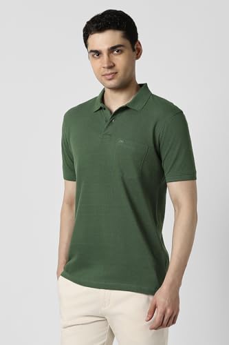 Image of Peter England Men's Cotton Polyster Breton Stripe Polo Tshirt