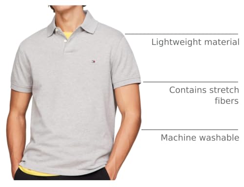 Image of Tommy Hilfiger Men's Short Sleeve Polo Shirts in Regular Fit With Stretch and Organic Pique Cotton