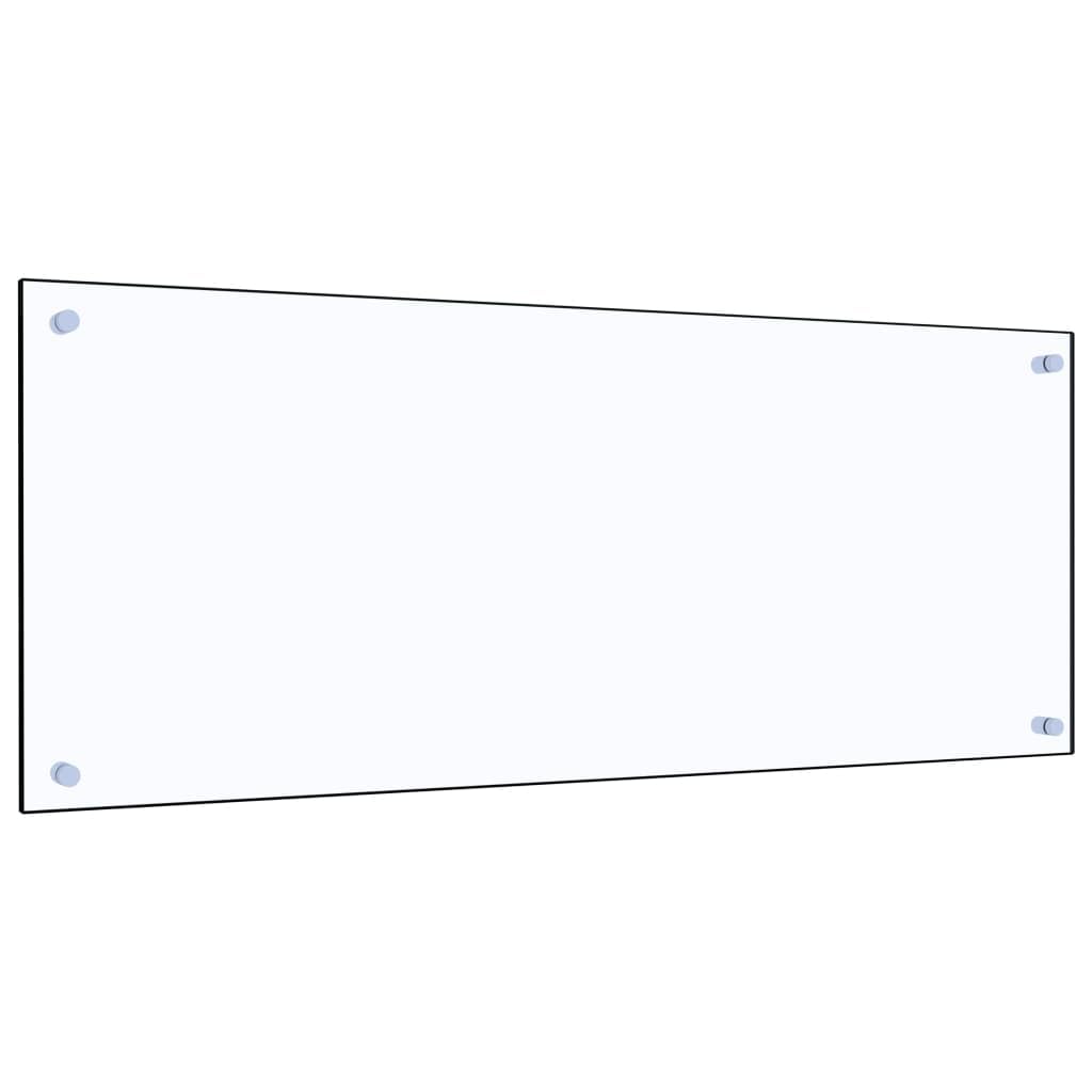 vidaXL Kitchen Backsplash Heat-Resistant Scratch-Resistant Kitchen Decor Wall Panel System Tile Splash Guard Transparent 100x40cm Tempered Glass