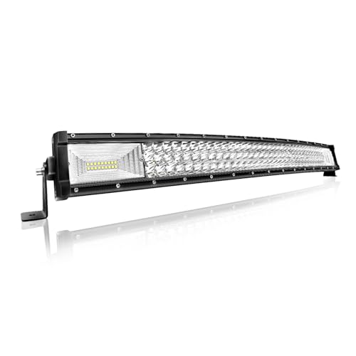 Willpower Barre LED Incurvé 81cm 32'' 405W Rampe LED Spot et Flood Bar a LED 12V 24V Étanche Projecteur LED Longue Portée Feux Phare de Travail LED pour 4x4...