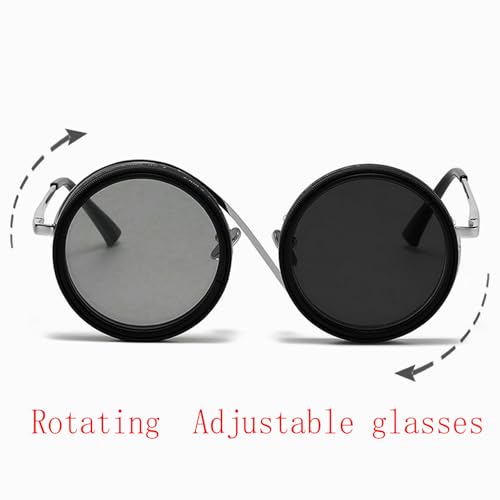 Adjustable Tint Sunglasses 1-9 Gears Retro Metal Round Polarized Sunglasses for Men with ND Filter Lenses Sun Glasses3