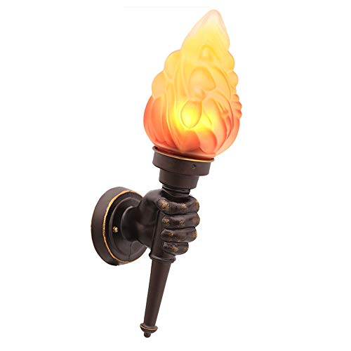 Preisvergleich Produktbild Anclk Antik Wandlampe Kinderzimmer Kreative Fackel Innen LED Wandleuchte Industrie Glas Lampenschirm Schlafzimmer Nachttischlampe Dekorative Flurlampe Treppenhaus Balkon Beleuchtung Lampe E27 Fassung