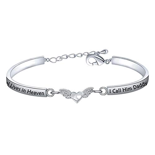 Loss of a Dad Memorial Jewelry My Guardian Angel Lives in Heaven I Call Him Daddy(daddy)