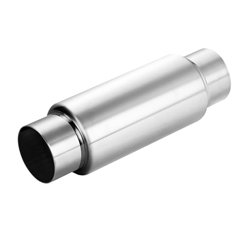 A-KARCK 3 Inlet Exhaust Resonator 3 Inlet 3 Outlet 12 Overall Length Muffler Resonator Stainless Steel Polished