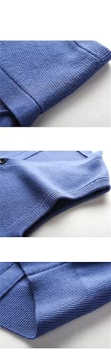 Men Fashion Spring Sleeveless Knitted Cardigan Solid V-Neck Patchwork Button Casual Warm Vest Sweater Top2