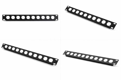 Image of 1U 19 inch Rack Panel Punched for 12X XLRs - Unloaded Pack of 1