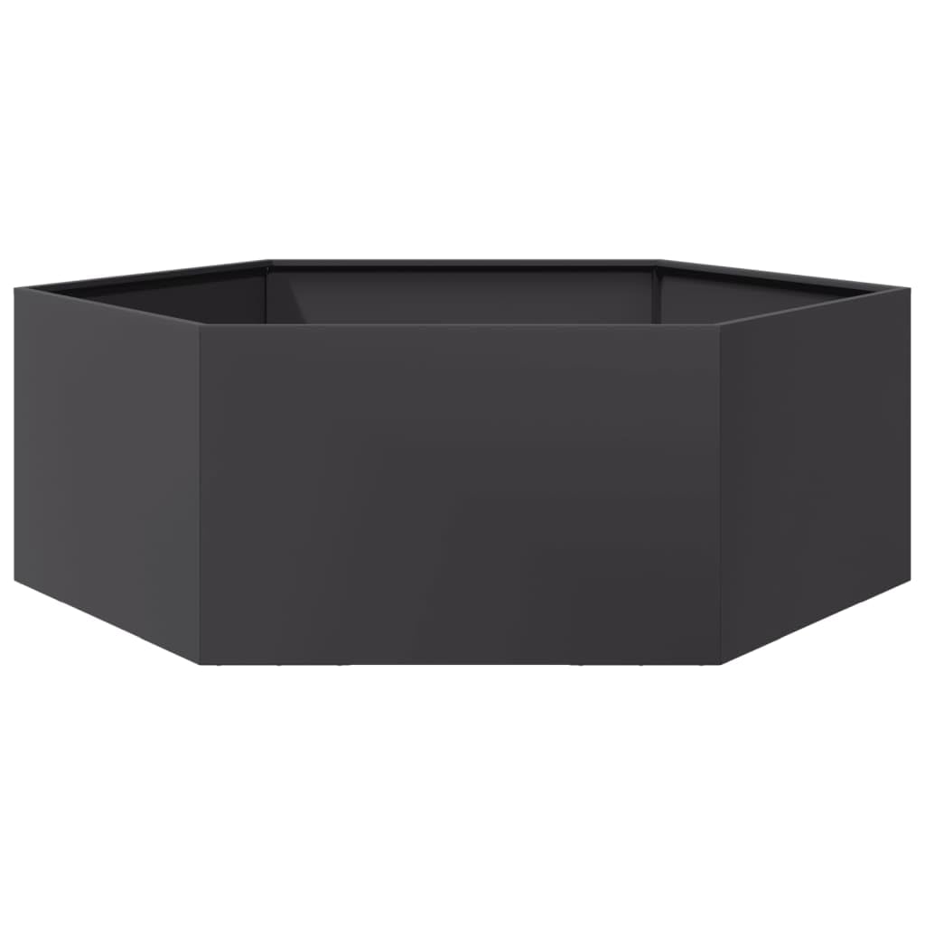 Vidaxl Steel/Black Garden Planter Hexagon 138X120x45 Cm