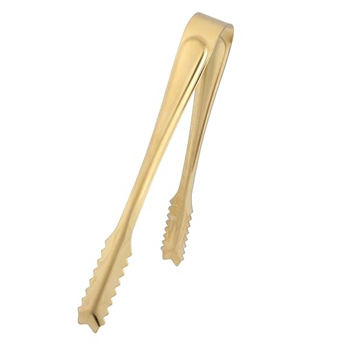 Cabilock 4 Pcs Stainless Steel Food Serving Tongs Versatile Kitchen Bar Supplies for Ice Bread Meat and More Lightweight Rustproof for Parties and Outdoor Events Golden