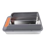 OEBUAFI Spritzwassergeschützte, Extra Große Katzentoilette aus Edelstahl, Praktische Bedienung für Mehrere Katzen, Auslaufsichere Katzentoilette für Vielbeschäftigte Haustierbesitzer, 23,62 X 15,75