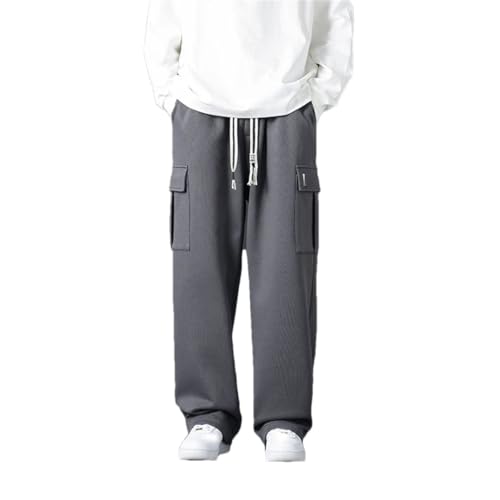 Men's Baggy Wide-Leg Pants Loose Straight Korean Casual Trousers