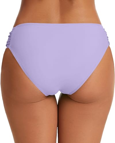 Image of Women's Bathing Suit Bottoms Full Coverage Ruched Bikini Tankini Bottom Swimsuit Brief