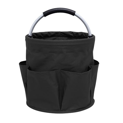 Cleaning Caddy with Handle 17L Foldable Storage Basket Organiser Portable Multi Pocket Large Capacity Cleaning Products Organizer Tool Bag Oxford Fabric Hamper for Home Garden Shopping Picnic Bath