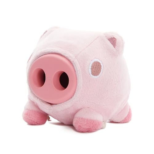 Barkbox Super Chewer Pig Dog Toy, Hambone Dual-Layer Design with Plush Exterior and Rubber Core, Treat Dispensing