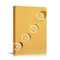 Canvas Wall Art Sliced Oranges Chic Citrus Colorful Fruit Kitchen Multicolor Photography - 12x18 inches