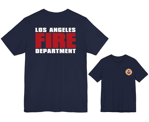 118 911 LA Fire Department T-Shirt 911 TV Show Merchandise Shirt Gifts (Ships from USA, Takes 7-10 Days) (US, Alpha, Large, Regular, Regular, Navy)