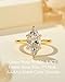RURULUYA 3.5CT Marquise Engagement Rings for Women,Marquise Cut Diamond Promise Ring,925 Sterling Silver 18K Yellow Gold Plated Ring(6#)