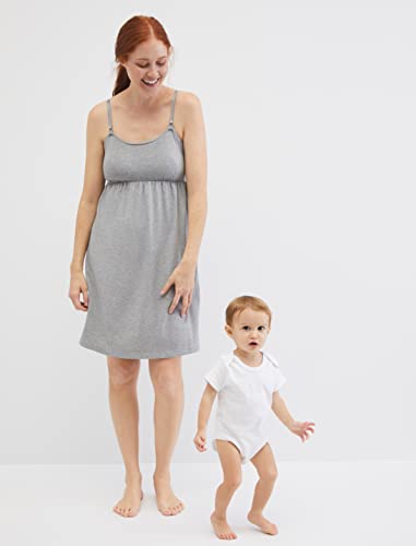 Image of Motherhood Maternity womens Lace Trim Clip Down Nursing Nightgown & Lounge Dress for Breastfeeding