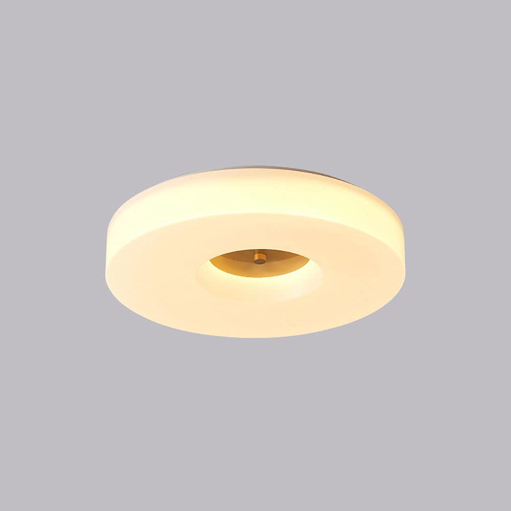 Plafonnier rond en cuivre et acrylique H65 LED dimmable pour chambre