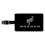 New Bronco Logo Rectangle Leather Luggage Card Suitcase Carry-On ID Tag