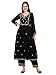 Naixa Women's Black Vichitra Silk Embroidered A-Line Kurta with Palazzo