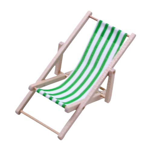 ビーチチェア ミニチュア ディスプレイ 1:12 スケール ドールハウス用 ロールプレイやディスプレイに最適 リアルな木製家具 ミニチュア家具セット