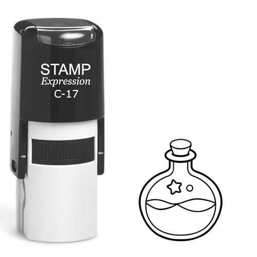 stampexpression - Halloween Magic Potion Bottle Self Inking Rubber Stamp - Black Ink (A-62710)