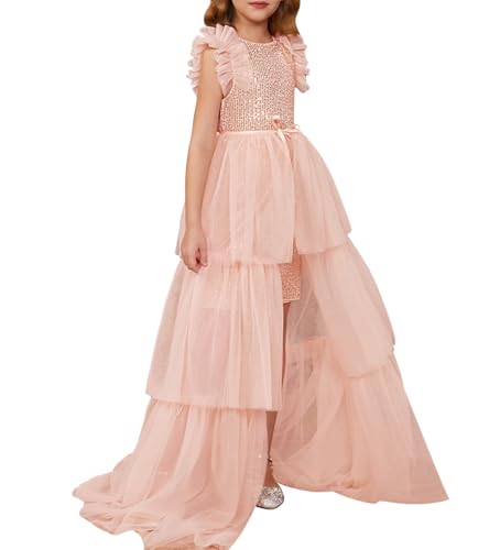 Image of GRACE KARIN Girls Dresses Sequin Party Formal Pageant Dress Tween Girl Birthday Tulle Prom Princess Maxi Dress Size 5-14