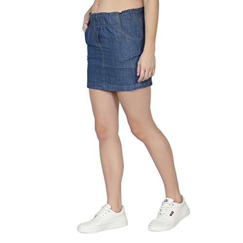 Image of NUEVOSDAMAS Women Light Blue Denim Mini Skirt