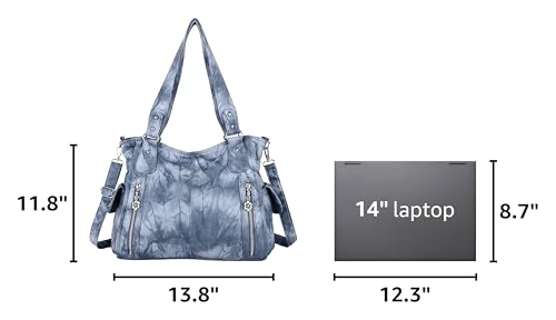 Image of Angel Kiss Handbags for Womens Top-Handle Hobo Purse Roomy Casual Shoulder Bags PU Tote Satchel Purse for Women