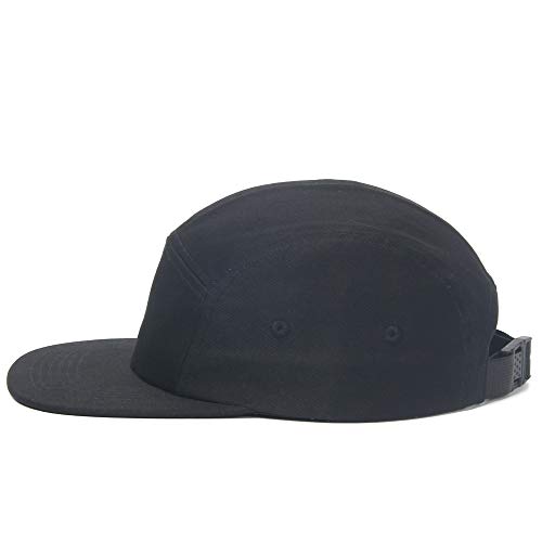 Image of 5 Panels Baseball Cap Classic Flat Bill Hat Cotton Short Flat Brim Caps