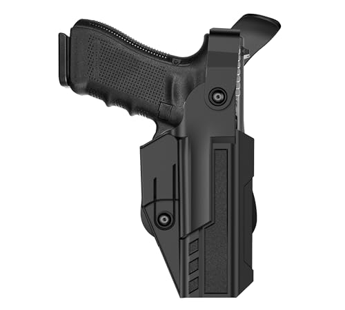 Level 3 Duty Holster for Glock 19 Glock 17 Gen 1 2 3 4 5, Glock 23 22 32 Gen 1 2 3 4, Glock 45 44 19X, Law Enforcement Duty Belt Holster, Adjustable Retention/Cant Gun Holster - Right Handed