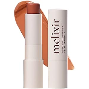 Melixir Vegan Lip Butter #12 Caramel (Tinted) (+ 8 Other Colours) 3.9 g, Bee-Free, Petrolatum, Deep Nourishing Vegan Lip Balm on a Plant-Based Base