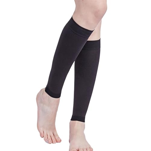 XIUsheUA Manga de compresión para Pantorrilla 1 par de Calcetines de compresión for Pantorrilla for Hombres y Mujeres, Calcetines de compresión sin pies for Correr, Ciclismo(Black,S)